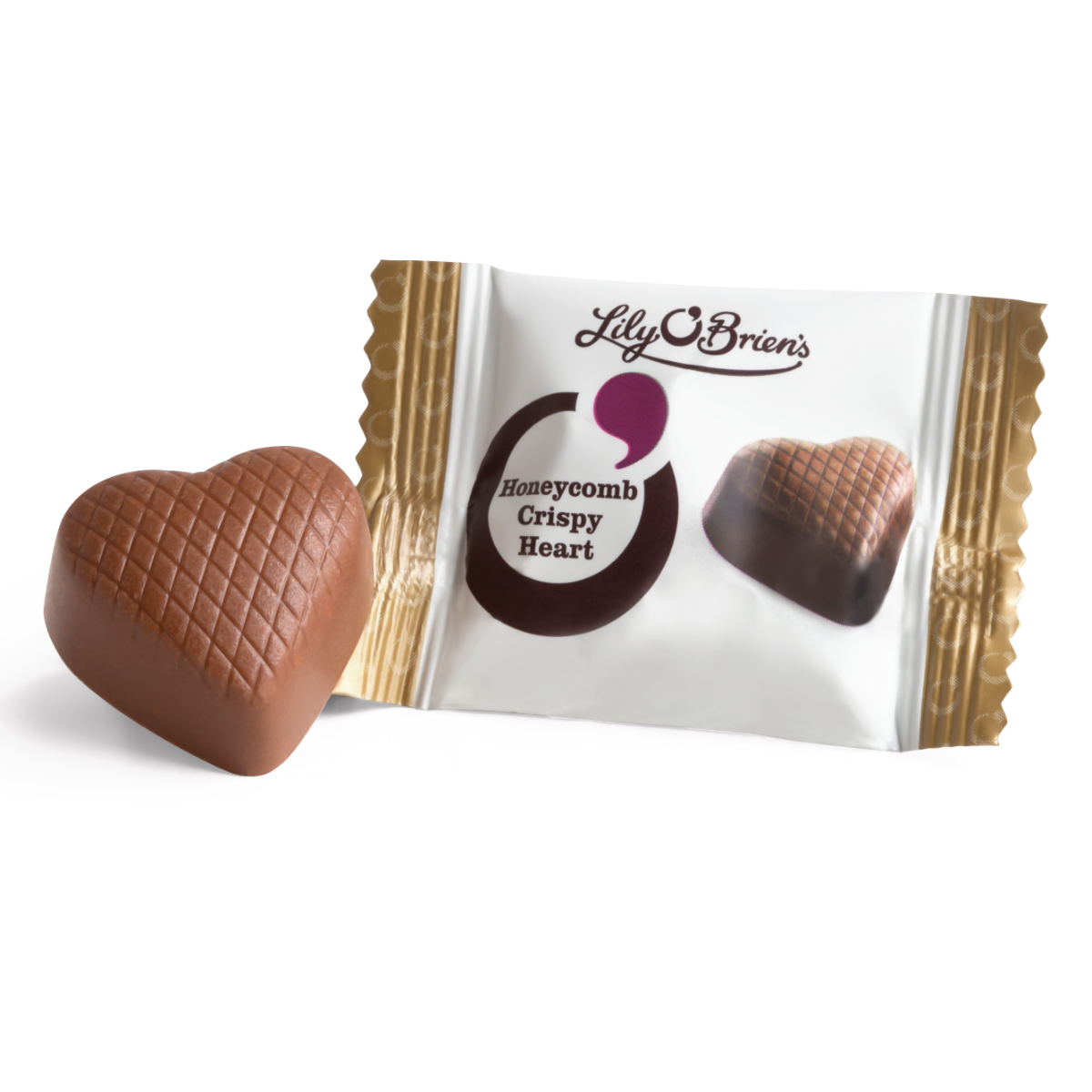 Lily O'Brien's Honeycomb Milk Chocolate Crispy Heart, 14g
