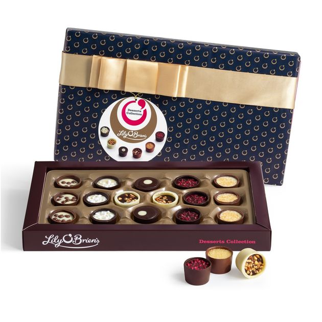 Lily O'Brien's Desserts Collection, Christmas Navy and Gold Gift Wrap