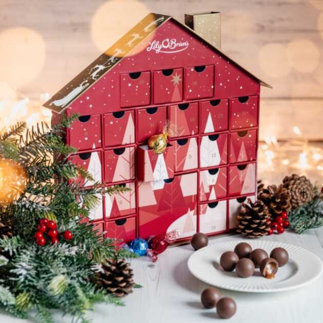 Chocolate Truffle Advent House, Red