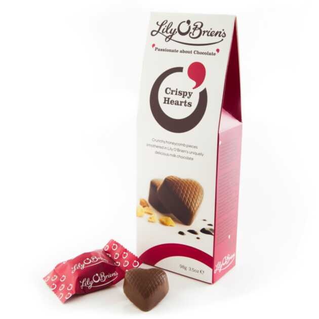 Milk Chocolate Honeycomb Crispy Hearts, 7 chocolates, 98g by Lily O'Brien's Chocolates