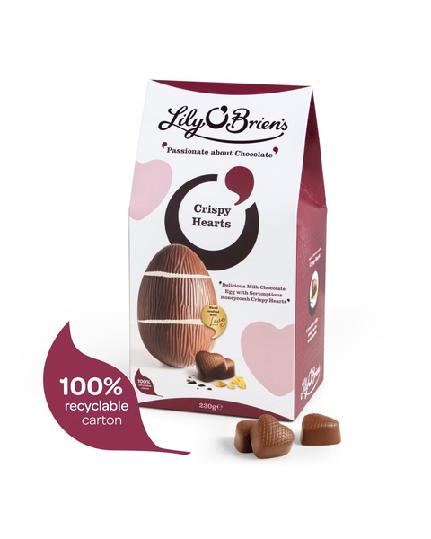 Milk Chocolate Egg with 5 Honeycomb Crispy Hearts, 230g